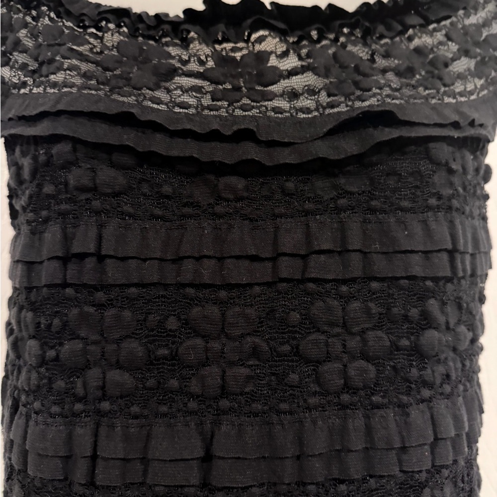 Max Studio Black Ruffled Midi Dress - Picture 3 of 6